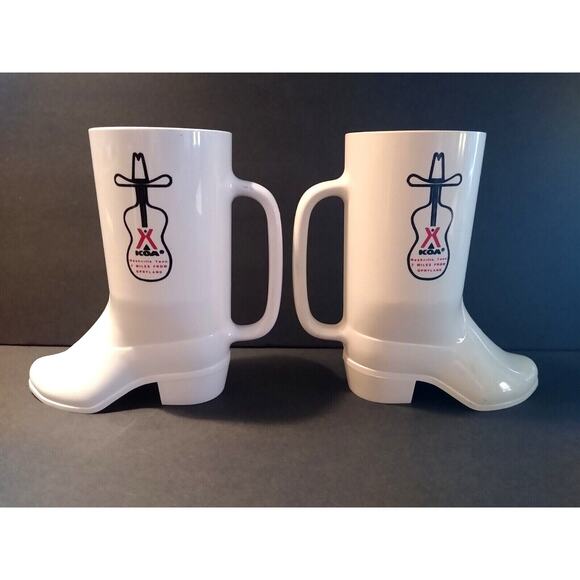 KOA Resort Plastic Boot Beer Mugs 2 Western Nashville Tennessee Vintage Plastic - Picture 2 of 11